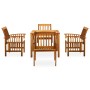 Set comedor de jardín 5 pzas y cojines madera maciza de acacia en Conjuntos de jardín | Comprar online en Foru.es