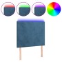Cabecero con luces LED terciopelo azul oscuro 100x5x118/128 cm de vidaXL, Cabeceros y pies de cama - Ref: Foro24-3122190, Pre...