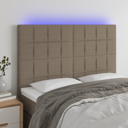 Cabecero con luces LED tela gris taupe 144x5x118/128 cm de vidaXL, Cabeceros y pies de cama - Ref: Foro24-3122426, Precio: 93...