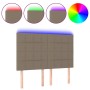 Cabecero con luces LED tela gris taupe 144x5x118/128 cm de vidaXL, Cabeceros y pies de cama - Ref: Foro24-3122426, Precio: 93...