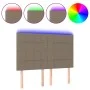 Cabecero con luces LED tela gris taupe 144x5x118/128 cm de vidaXL, Cabeceros y pies de cama - Ref: Foro24-3122426, Precio: 97...