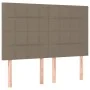 Cabecero con luces LED tela gris taupe 144x5x118/128 cm de vidaXL, Cabeceros y pies de cama - Ref: Foro24-3122426, Precio: 97...