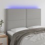 Cabecero con luces LED tela gris claro 144x5x118/128 cm de vidaXL, Cabeceros y pies de cama - Ref: Foro24-3122282, Precio: 91...