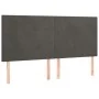 Kopfteil mit LED-Leuchten, dunkelgrauer Samt, 180 x 5 x 118/128 cm von vidaXL, Kopf- und Fußteile - Ref: Foro24-3122205, Prei...
