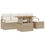 Conjunto de sofá de jardín 6 pcs Beige Poliratán en Sofás de exterior | Comprar online en Foru.es