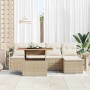 Conjunto de sofá de jardín 6 pcs Beige Poliratán en Sofás de exterior | Comprar online en Foru.es