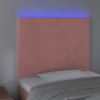 Cabecero con luces LED terciopelo rosa 90x5x118/128 cm de vidaXL, Cabeceros y pies de cama - Ref: Foro24-3122185, Precio: 69,...