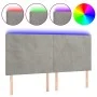 Cabecero con luces LED terciopelo gris claro 200x5x118/128 cm de vidaXL, Cabeceros y pies de cama - Ref: Foro24-3122210, Prec...