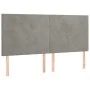 Kopfteil mit LED-Leuchten, hellgrauer Samt, 200 x 5 x 118/128 cm von vidaXL, Kopf- und Fußteile - Ref: Foro24-3122210, Preis:...