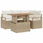 Conjunto de sofá de jardín 5 pcs Beige Poliratán en Sofás de exterior | Comprar online en Foru.es
