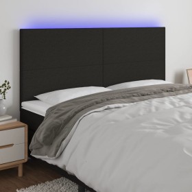 Cabecero con luces LED tela negro 160x5x118/128 cm de vidaXL, Cabeceros y pies de cama - Ref: Foro24-3122152, Precio: 109,57 ...