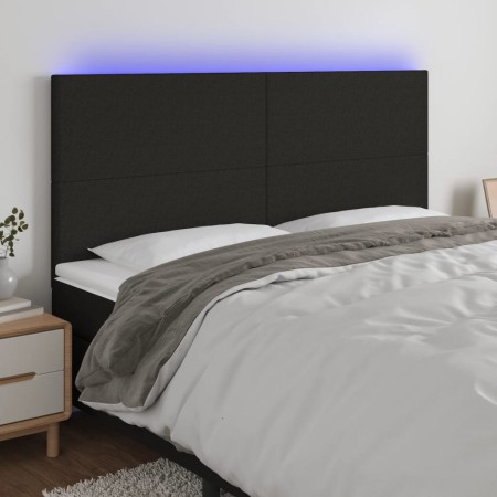 Cabecero con luces LED tela negro 160x5x118/128 cm de vidaXL, Cabeceros y pies de cama - Ref: Foro24-3122152, Precio: 109,57 ...