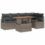 Conjunto de sofá de jardín 6 pcs Gris Poliratán en Sofás de exterior | Comprar online en Foru.es