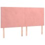 Cabecero con luces LED terciopelo rosa 200x5x118/128 cm de vidaXL, Cabeceros y pies de cama - Ref: Foro24-3122215, Precio: 10...