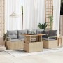 Conjunto de sofá de jardín 6 pcs Beige Poliratán en Sofás de exterior | Comprar online en Foru.es