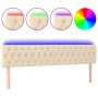Cabecero con LED de tela color crema 200x7x78/88 cm de vidaXL, Cabeceros y pies de cama - Ref: Foro24-3121975, Precio: 88,55 ...