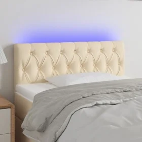 Kopfteil aus cremefarbenem Stoff mit LED 90x7x78/88 cm von vidaXL, Kopf- und Fußteile - Ref: Foro24-3121935, Preis: 53,98 €, ...