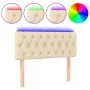 Cream fabric headboard with LED 90x7x78/88 cm by vidaXL, Headboards and footboards - Ref: Foro24-3121935, Price: 53,98 €, Dis...
