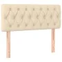 Cream fabric headboard with LED 90x7x78/88 cm by vidaXL, Headboards and footboards - Ref: Foro24-3121935, Price: 53,98 €, Dis...