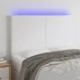 Kopfteil mit LED-Beleuchtung, weißes Kunstleder, 144 x 5 x 118/128 cm von vidaXL, Kopf- und Fußteile - Ref: Foro24-3122235, P...