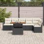 Conjunto de sofá de jardín 7 pcs Negro Poliratán en Sofás de exterior | Comprar online en Foru.es