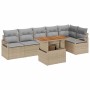 Conjunto de sofá de jardín 7 pcs Beige Poliratán en Sofás de exterior | Comprar online en Foru.es