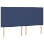 Headboard with LED lights blue fabric 200x5x118/128 cm by vidaXL, Headboards and footboards - Ref: Foro24-3122172, Price: 106...