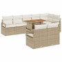 Conjunto de sofá de jardín 9 pcs Beige Poliratán en Sofás de exterior | Comprar online en Foru.es