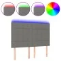Kopfteil mit LED-Leuchten aus dunkelgrauem Stoff, 144 x 5 x 118/128 cm von vidaXL, Kopf- und Fußteile - Ref: Foro24-3122423, ...