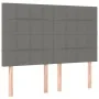 Kopfteil mit LED-Leuchten aus dunkelgrauem Stoff, 144 x 5 x 118/128 cm von vidaXL, Kopf- und Fußteile - Ref: Foro24-3122423, ...