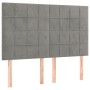 Cabecero con luces LED terciopelo gris claro 144x5x118/128 cm de vidaXL, Cabeceros y pies de cama - Ref: Foro24-3122472, Prec...