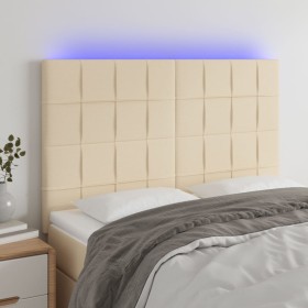 Cabecero con luces LED tela crema 144x5x118/128 cm de vidaXL, Cabeceros y pies de cama - Ref: Foro24-3122427, Precio: 101,72 ...