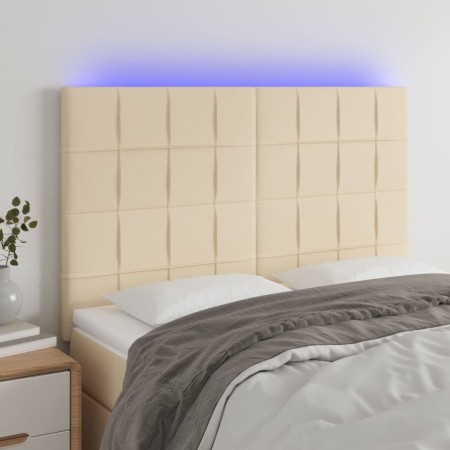 Cabecero con luces LED tela crema 144x5x118/128 cm de vidaXL, Cabeceros y pies de cama - Ref: Foro24-3122427, Precio: 101,72 ...