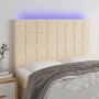 Cabecero con luces LED tela crema 144x5x118/128 cm de vidaXL, Cabeceros y pies de cama - Ref: Foro24-3122427, Precio: 101,72 ...