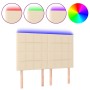 Cabecero con luces LED tela crema 144x5x118/128 cm de vidaXL, Cabeceros y pies de cama - Ref: Foro24-3122427, Precio: 101,72 ...