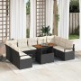 Conjunto de sofá de jardín 10 pcs Negro Poliratán en Sofás de exterior | Comprar online en Foru.es