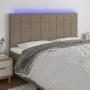 Cabecero con luces LED tela gris taupe 180x5x118/128 cm de vidaXL, Cabeceros y pies de cama - Ref: Foro24-3122442, Precio: 14...