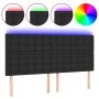 Kopfteil mit LED-Beleuchtung, schwarzes Kunstleder, 180 x 5 x 118/128 cm von vidaXL, Kopf- und Fußteile - Ref: Foro24-3122526...