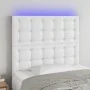 Headboard with LED lights white synthetic leather 80x5x118/128 cm by vidaXL, Headboards and footboards - Ref: Foro24-3122497,...