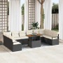 Conjunto de sofá de jardín 11 pcs Negro Poliratán en Sofás de exterior | Comprar online en Foru.es