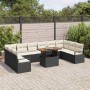 Conjunto de sofá de jardín 11 pcs Negro Poliratán en Sofás de exterior | Comprar online en Foru.es