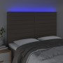 Cabecero con luces LED tela gris taupe 144x5x118/128 cm de vidaXL, Cabeceros y pies de cama - Ref: Foro24-3122566, Precio: 12...