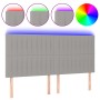 Cabecero con luces LED tela gris claro 180x5x118/128 cm de vidaXL, Cabeceros y pies de cama - Ref: Foro24-3122676, Precio: 11...