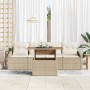 Conjunto de sofá de jardín 5 pcs Beige Poliratán en Sofás de exterior | Comprar online en Foru.es