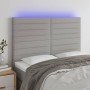 Cabecero con luces LED tela gris claro 144x5x118/128 cm de vidaXL, Cabeceros y pies de cama - Ref: Foro24-3122562, Precio: 12...