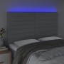 Cabecero con luces LED tela gris claro 144x5x118/128 cm de vidaXL, Cabeceros y pies de cama - Ref: Foro24-3122562, Precio: 12...
