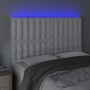 Cabecero con luces LED cuero sintético blanco 144x5x118/128 cm de vidaXL, Cabeceros y pies de cama - Ref: Foro24-3122515, Pre...
