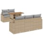 Conjunto de sofá de jardín 6 pcs Beige Poliratán en Sofás de exterior | Comprar online en Foru.es
