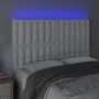 Headboard with LED lights white synthetic leather 144x5x118/128 cm by vidaXL, Headboards and footboards - Ref: Foro24-3122515...