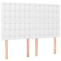 Cabecero con luces LED cuero sintético blanco 144x5x118/128 cm de vidaXL, Cabeceros y pies de cama - Ref: Foro24-3122515, Pre...